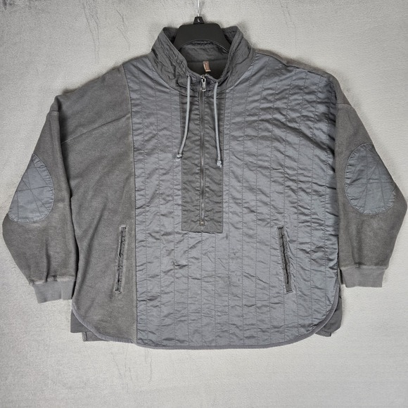 Free People Jackets & Blazers - FP Movement Slow Rush‎ Half Zip Pullover Jacket Womens Large Casual Gray